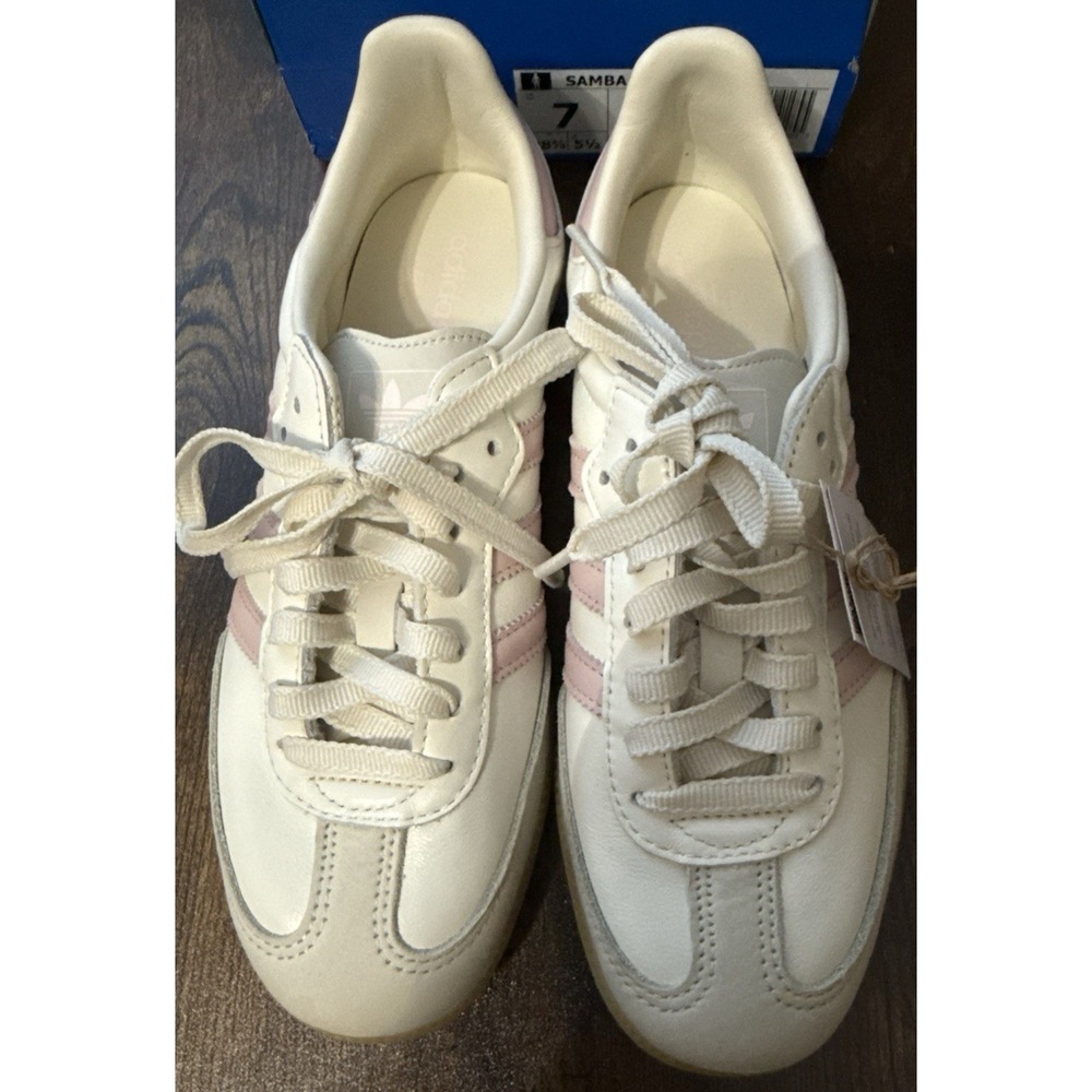 Adidas SAMBA OG W Size 9.5 Women's IH9059 White with Pink Stripes New in Box NiB